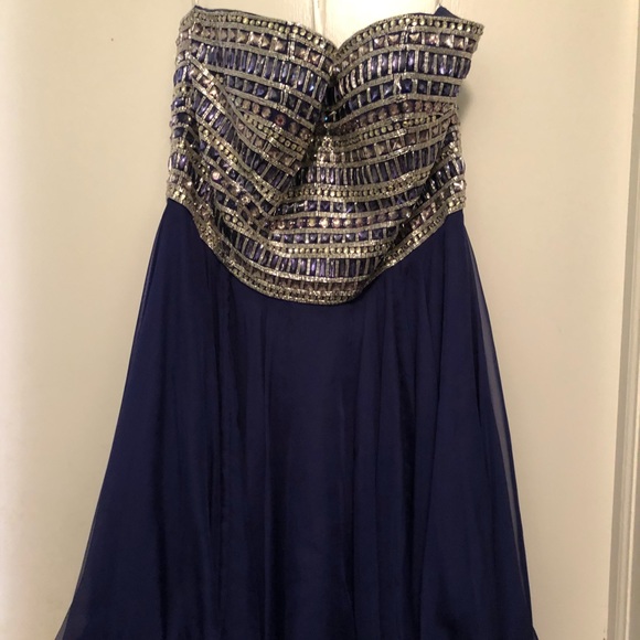 Purple Knee Length Dress Sherri Hill